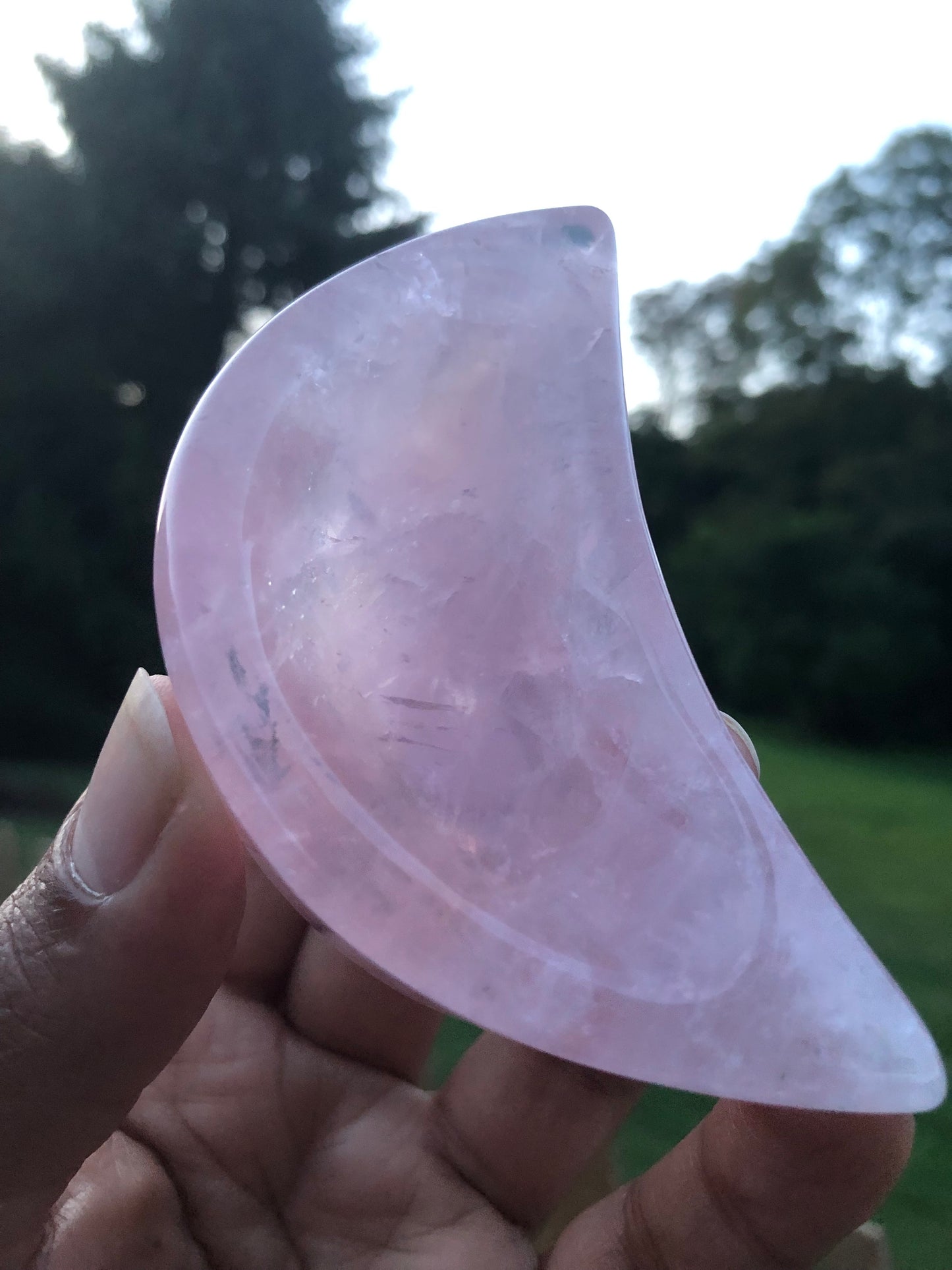 Rose Quartz Moon Shaped Bowl (iii)