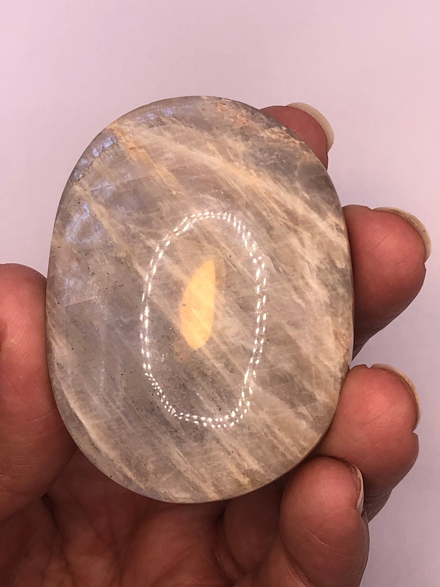 Moonstone Palm Stone