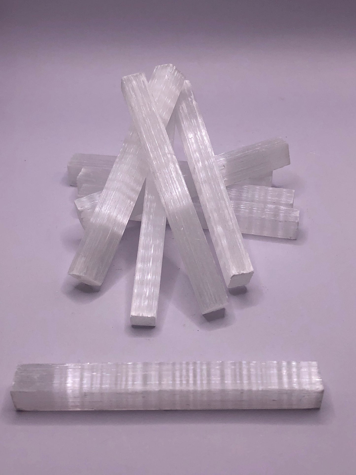 White Selenite - Raw Fibrous Miniature Stick