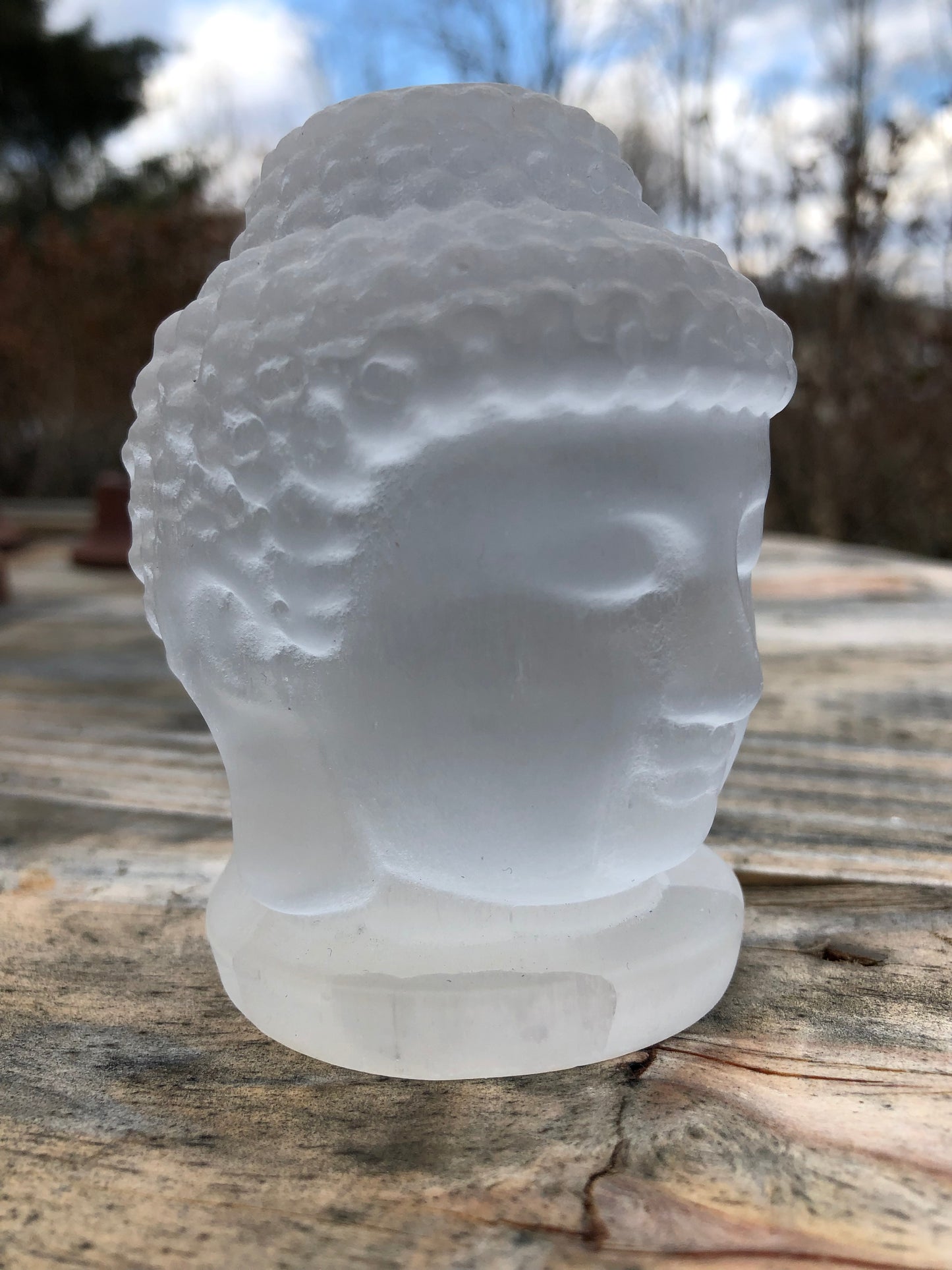 Selenite Buddha Head