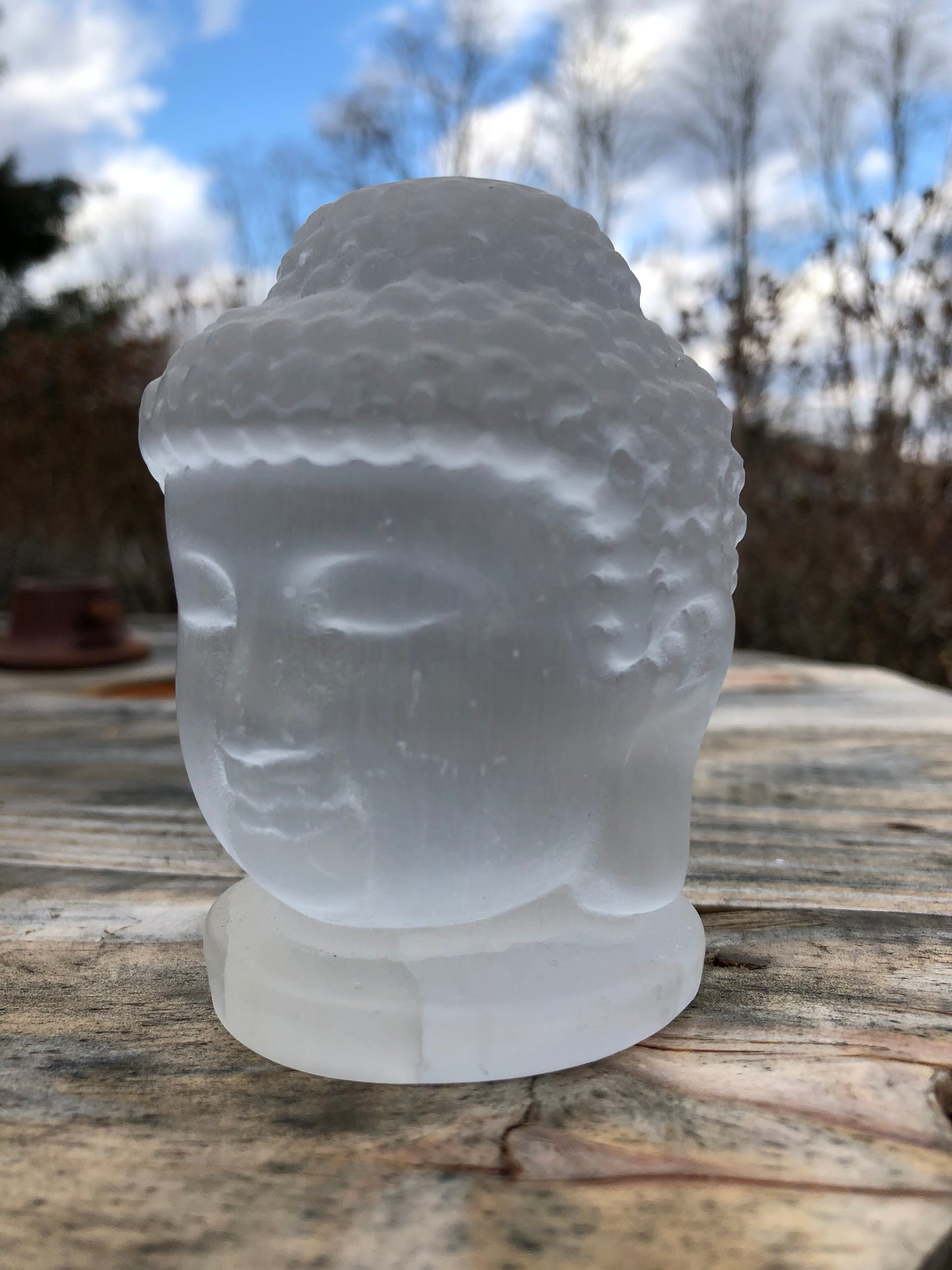 Selenite Buddha Head